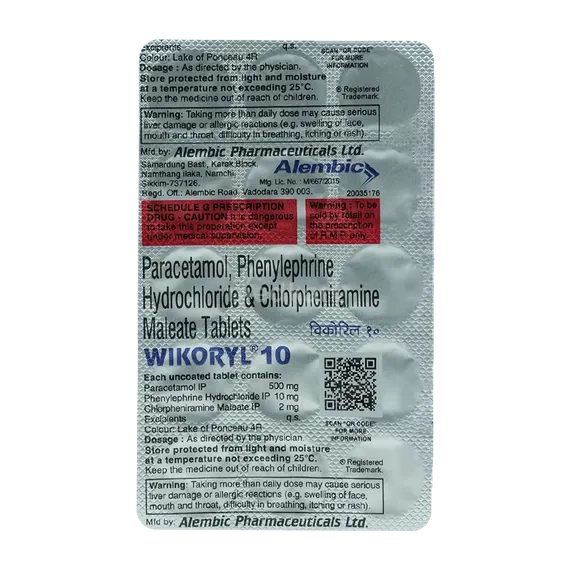 wikoryl tablet 15's